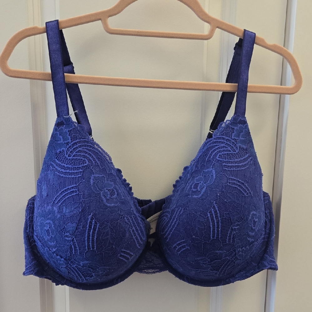 Elegant Lace Blue Bra